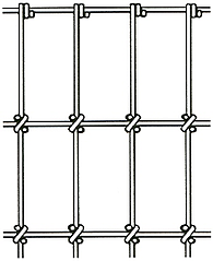 2" x 4' fence with square knots drawing 