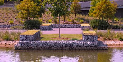 gabion created tree planter