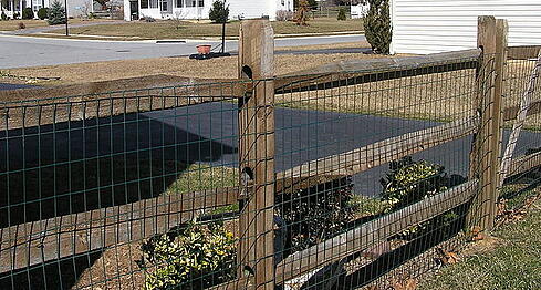 Vinyl coated 2"x4" welded fence staples to split rail fence