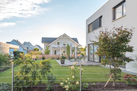 fence panels and lawn