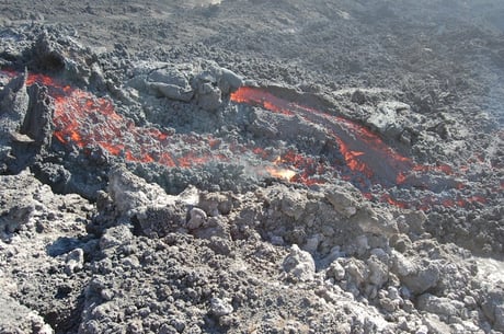 lava flow in barren rock