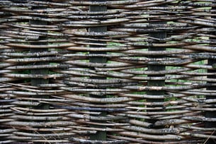 pleated twig fence